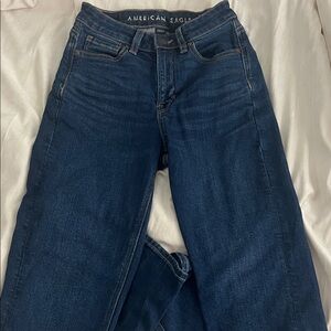 American Eagle Outfitters Dark Blue Straight Leg Jeans